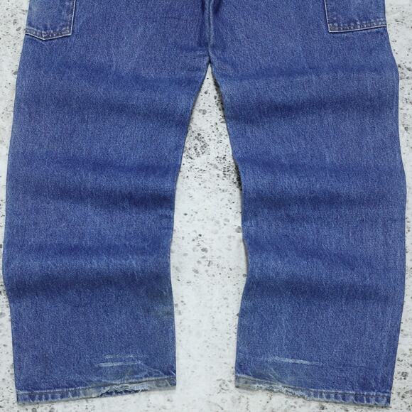 Vintage Carhartt B73 DST Faded Blue Jeans Denim Double Knee Carpenter Pant 31x32 - Picture 15 of 16